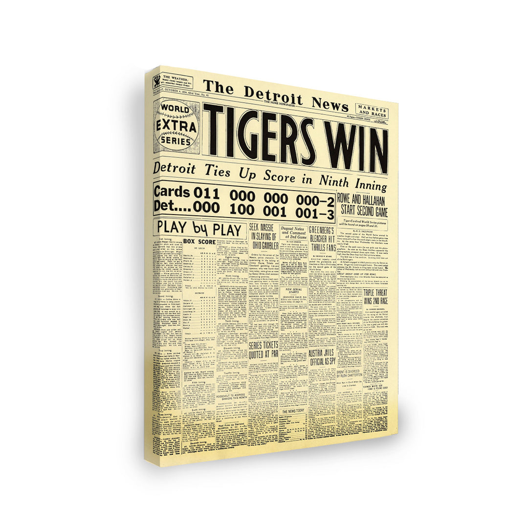 Gallery Wrapped Canvas- Tigers Win
