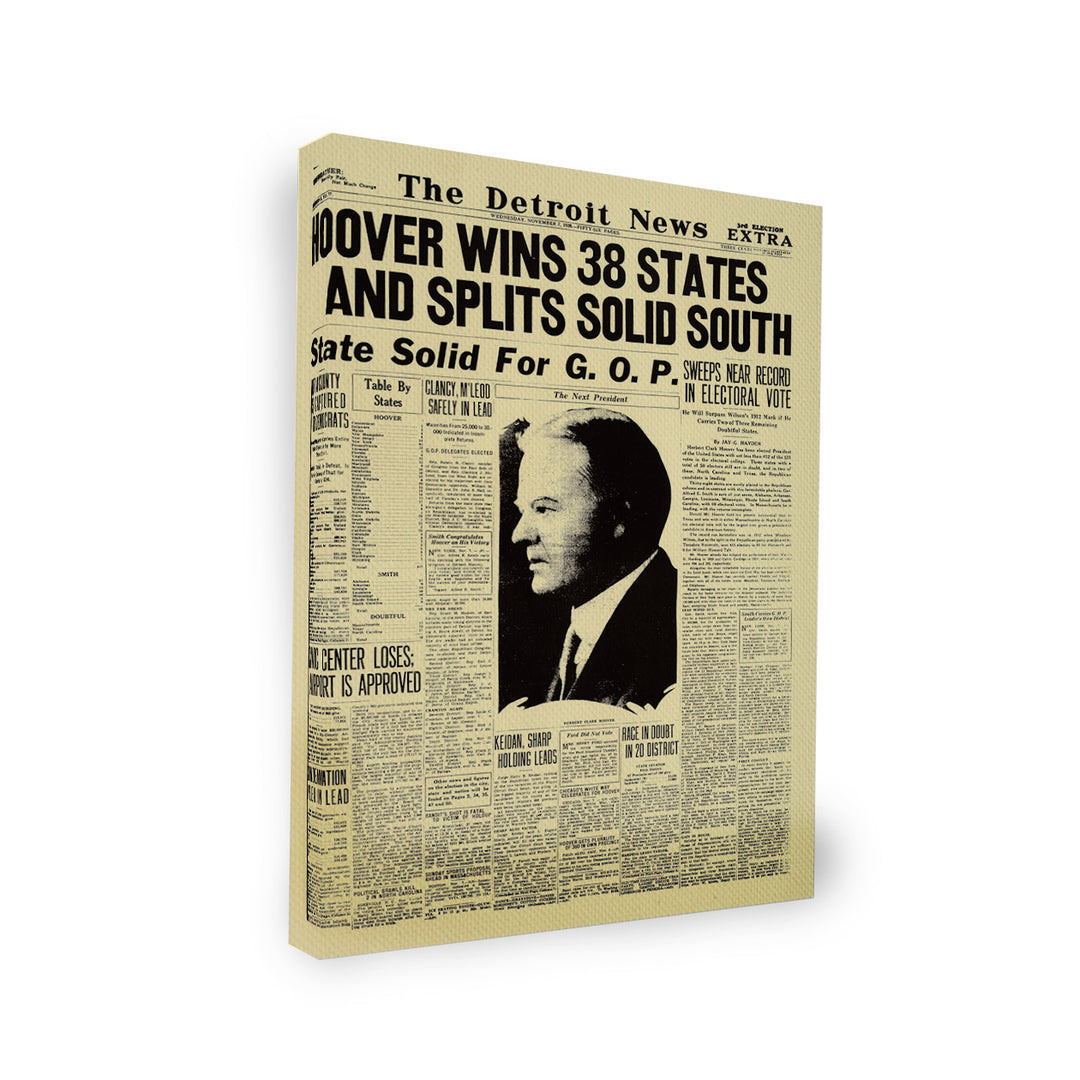 Gallery Wrapped Canvas- Hoover Wins 3 States And Splits Solid South