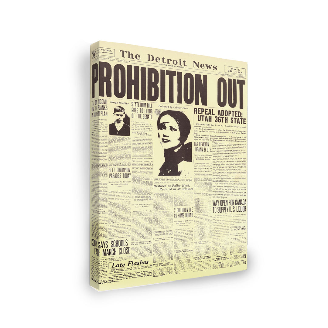 Gallery Wrapped Canvas- Prohibition Out