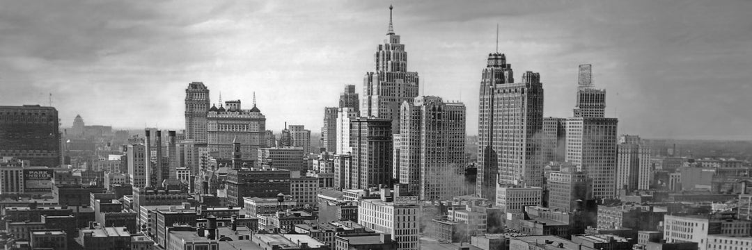 Detroit Skyline- 1940's The Loop Downtown Skyline
