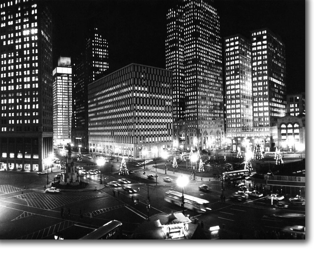 GALLERY WRAPPED CANVAS - CADILLAC SQUARE CIRCA 1964