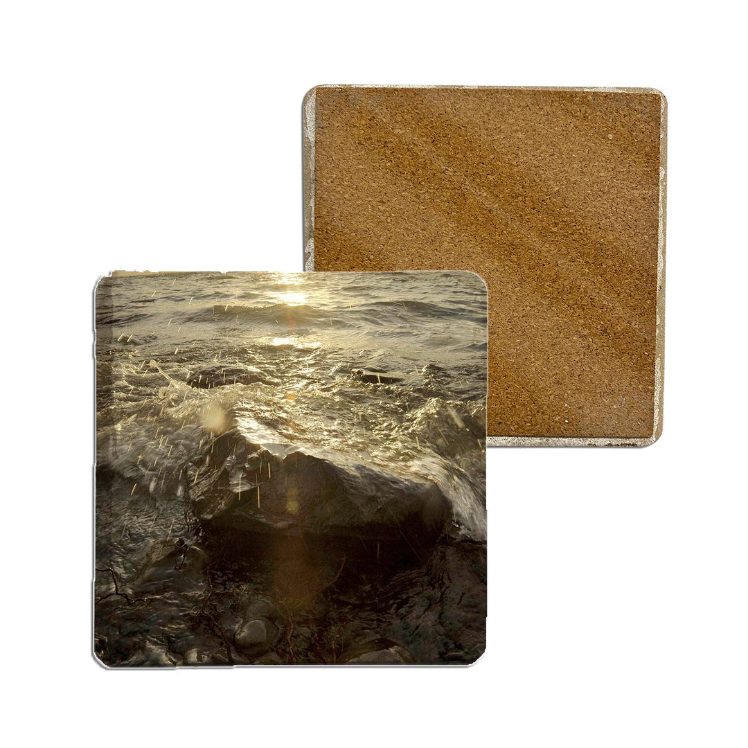 Stone Coasters - MICHIGAN LAKE HURON SUNRISE