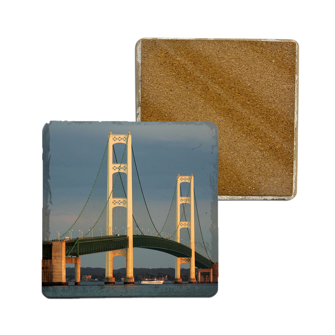 Stone Coasters - MICHIGAN MACKINAC BRIDGE