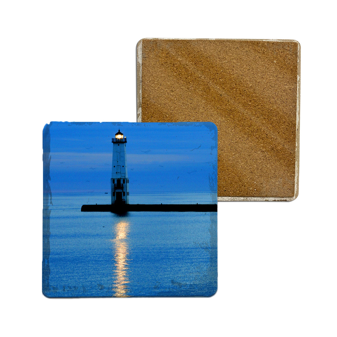 Stone Coasters - MICHIGAN OLD MACKINAC POINT LIGHTHOUSE