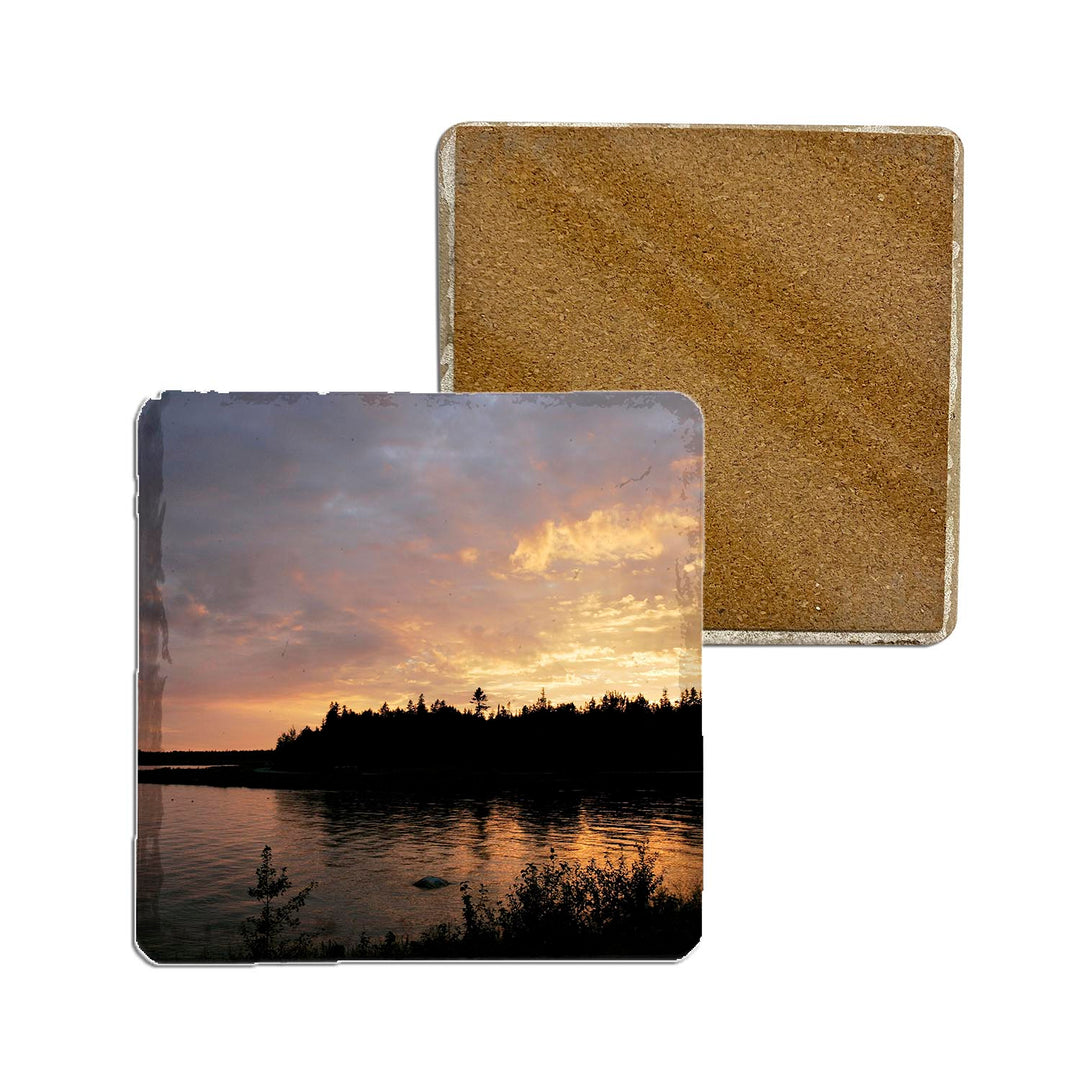 Stone Coasters - MICHIGAN STRAITS OF MACKINAC SUNSET