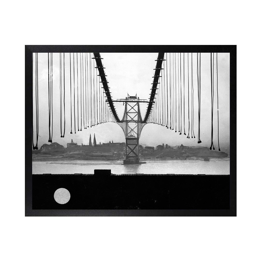 Framed Canvas Photos - AMBASSADOR BRIDGE CONSTRUCTION 1929