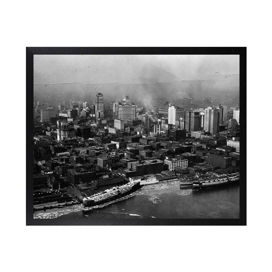 Framed Canvas Photos- DETROIT RIVERFRONT BOB-LO BOAT COLUMBIA 1900