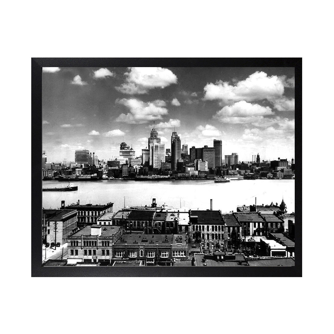 Framed Canvas Photos - DETROIT VIEW FROM WINDSOR