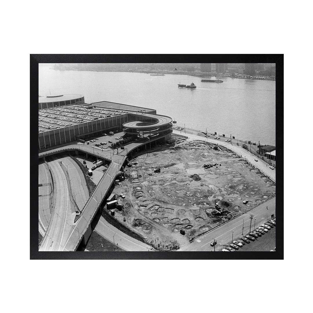 Framed Canvas Photos - JOE LOUIS ARENA BUILDING SITE 1974