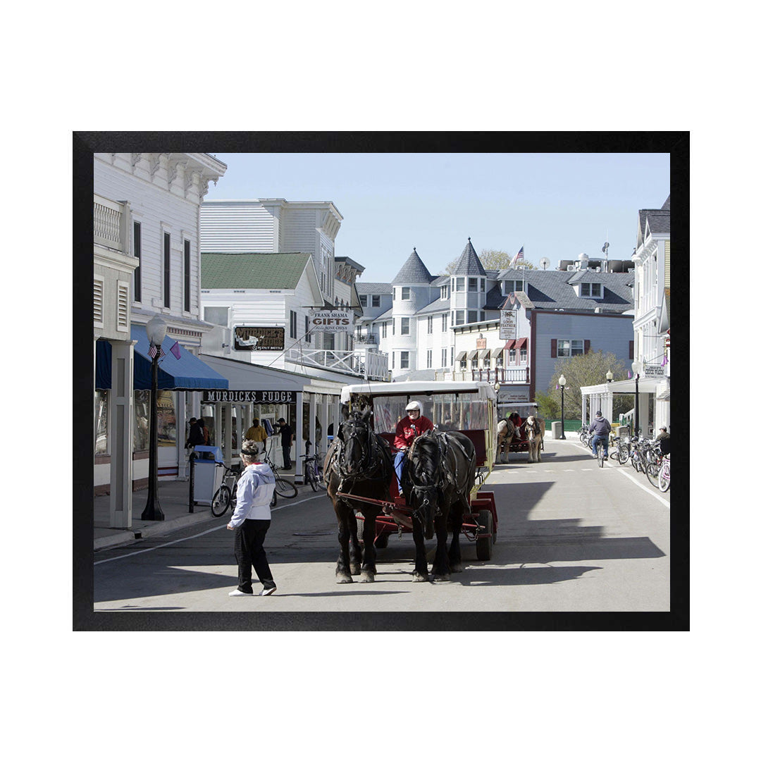 Framed Canvas Photos- MAIN STREET ON MACKINAC ISLAND