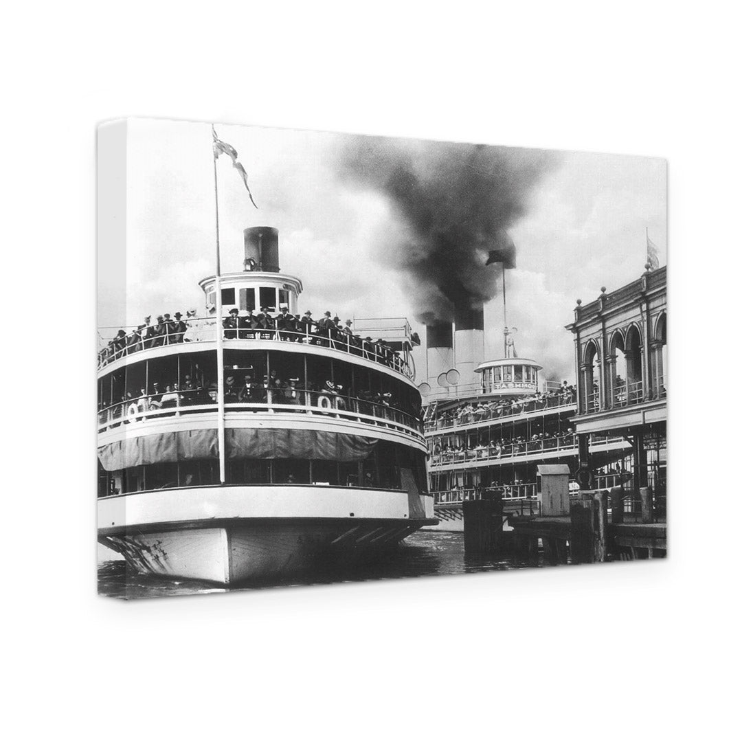 GALLERY WRAPPED CANVAS - DETROIT RIVERFRONT BOB-LO BOAT COLUMBIA 1900