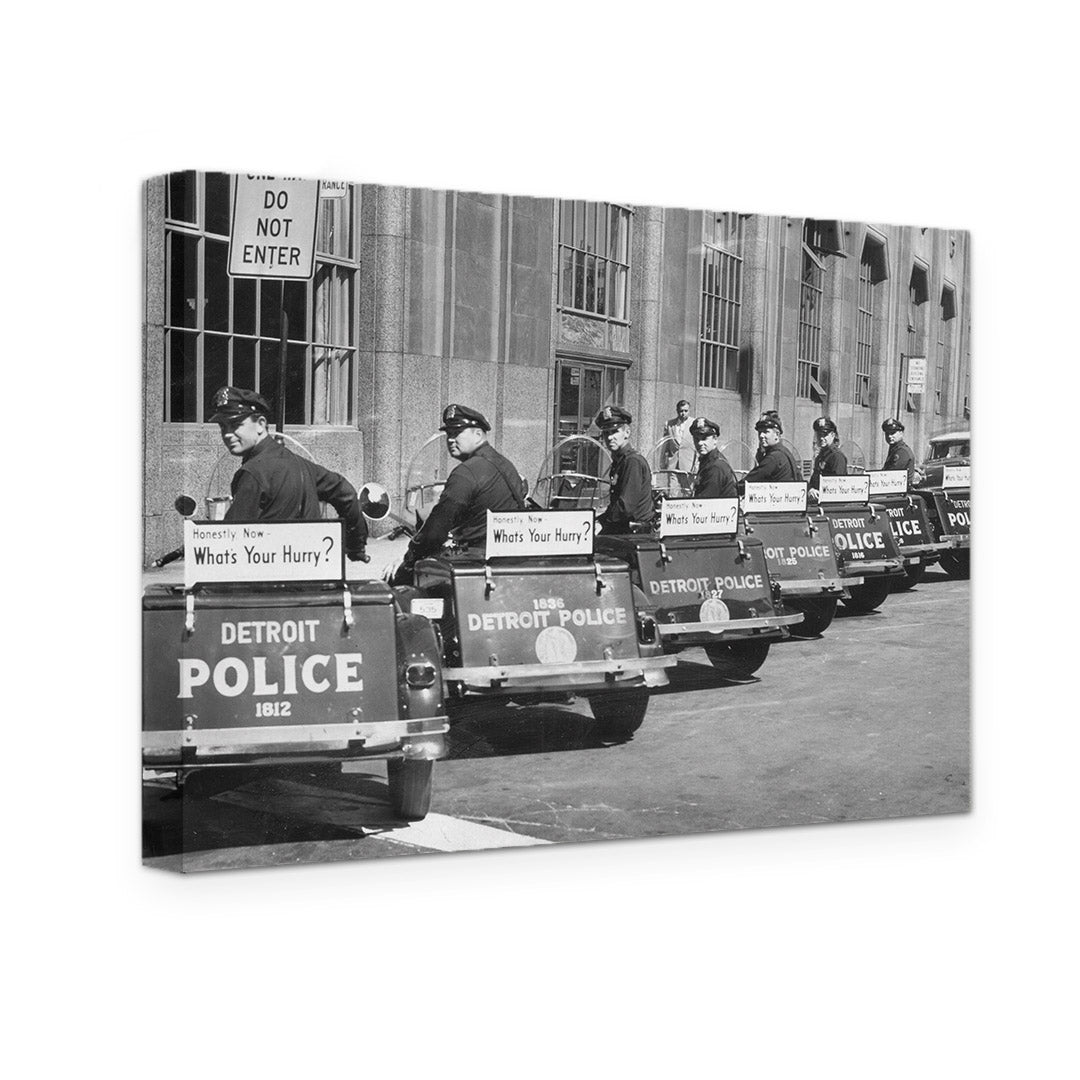 GALLERY WRAPPED CANVAS - DETROIT POLICE DEPARTMENT ON MOTORCYCLES