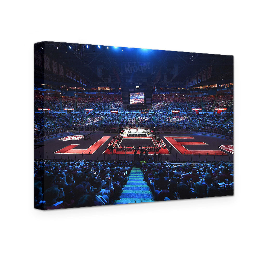 GALLERY WRAPPED CANVAS - DETROIT RED WINGS JOE LOUIS ARENIA FAREWELL