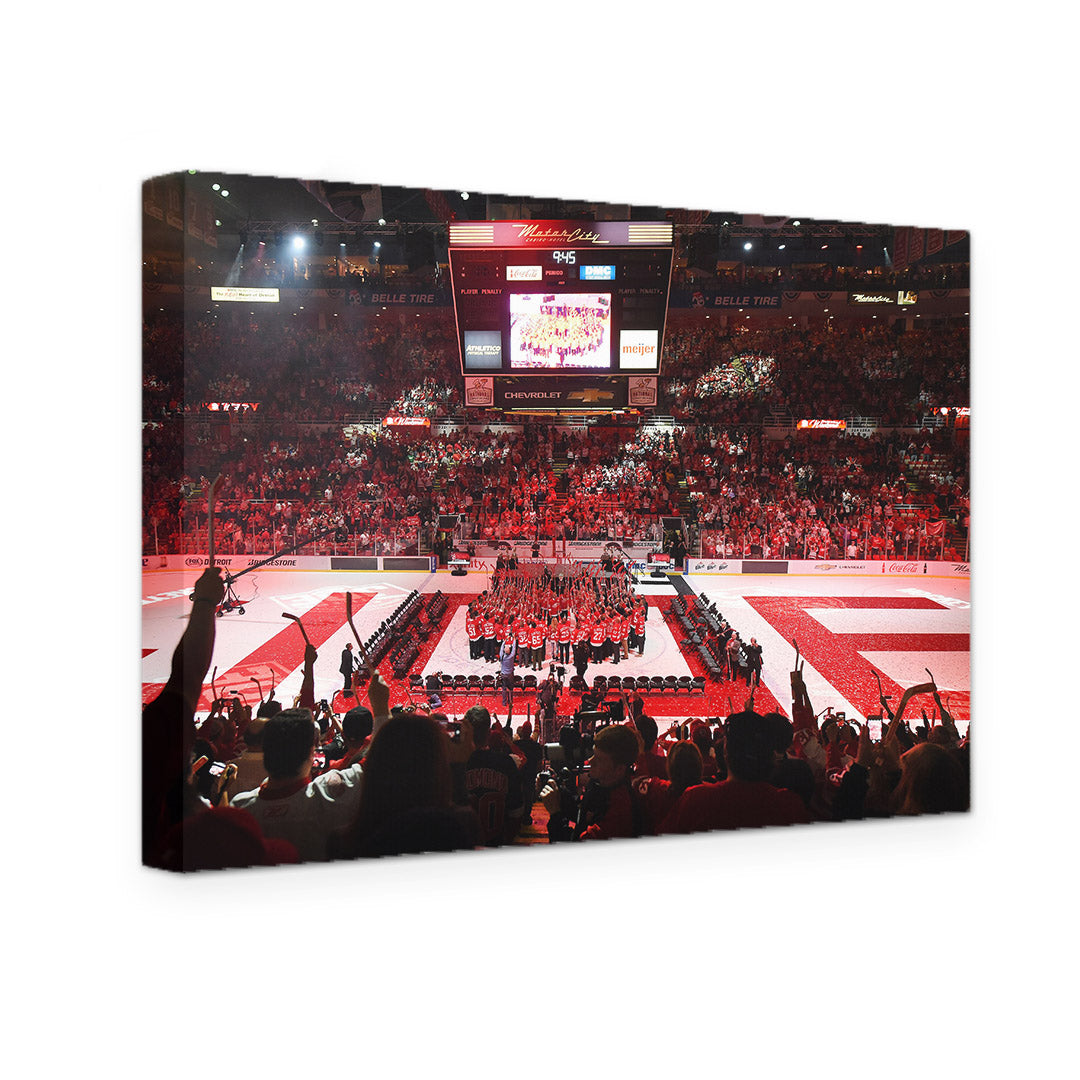 GALLERY WRAPPED CANVAS - DETROIT RED WINGS JOE LOUIS ARENIA FAREWELL
