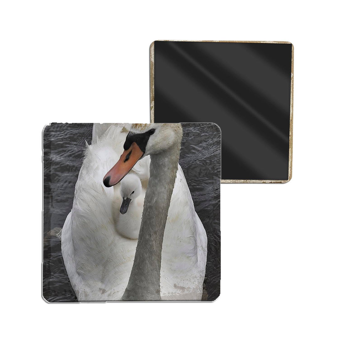 Stone Magnets - MICHIGAN SWAN WITH CYGNET