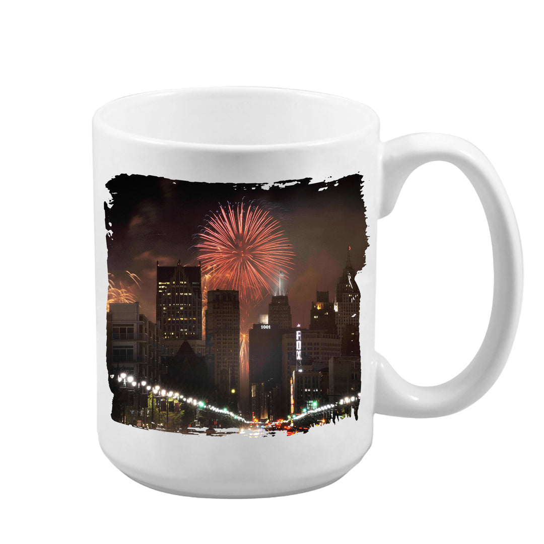 MUG 15oz - DETROIT WOODWARD AVE FIREWORKS