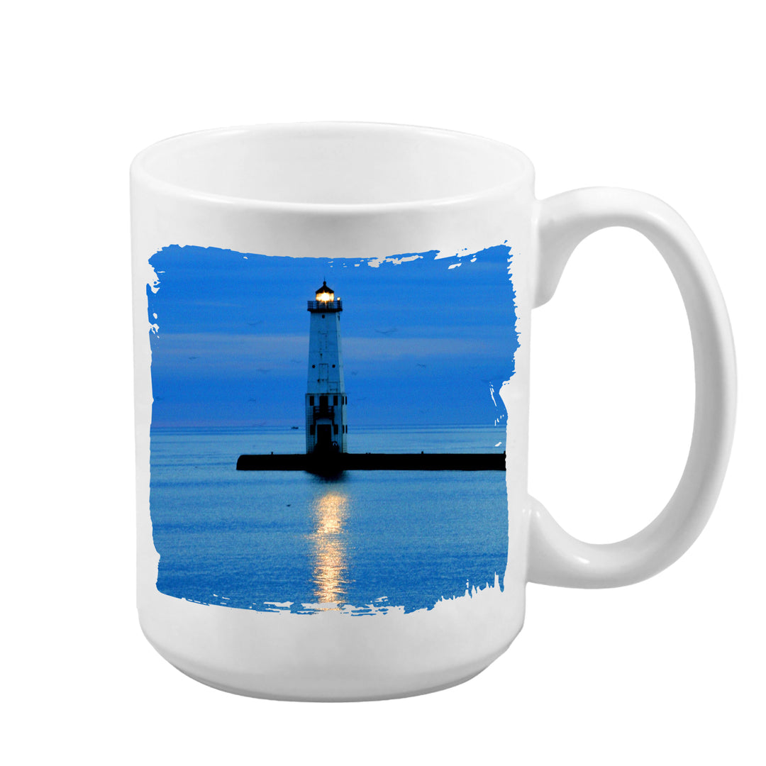 MUG 15oz - MICHIGAN OLD MACKINAC POINT LIGHTHOUSE