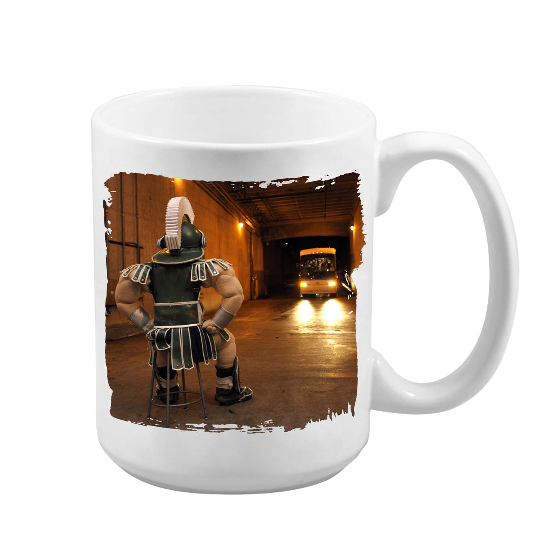 MUG 15oz - SPARTY GREETS TEAM BUS MSU