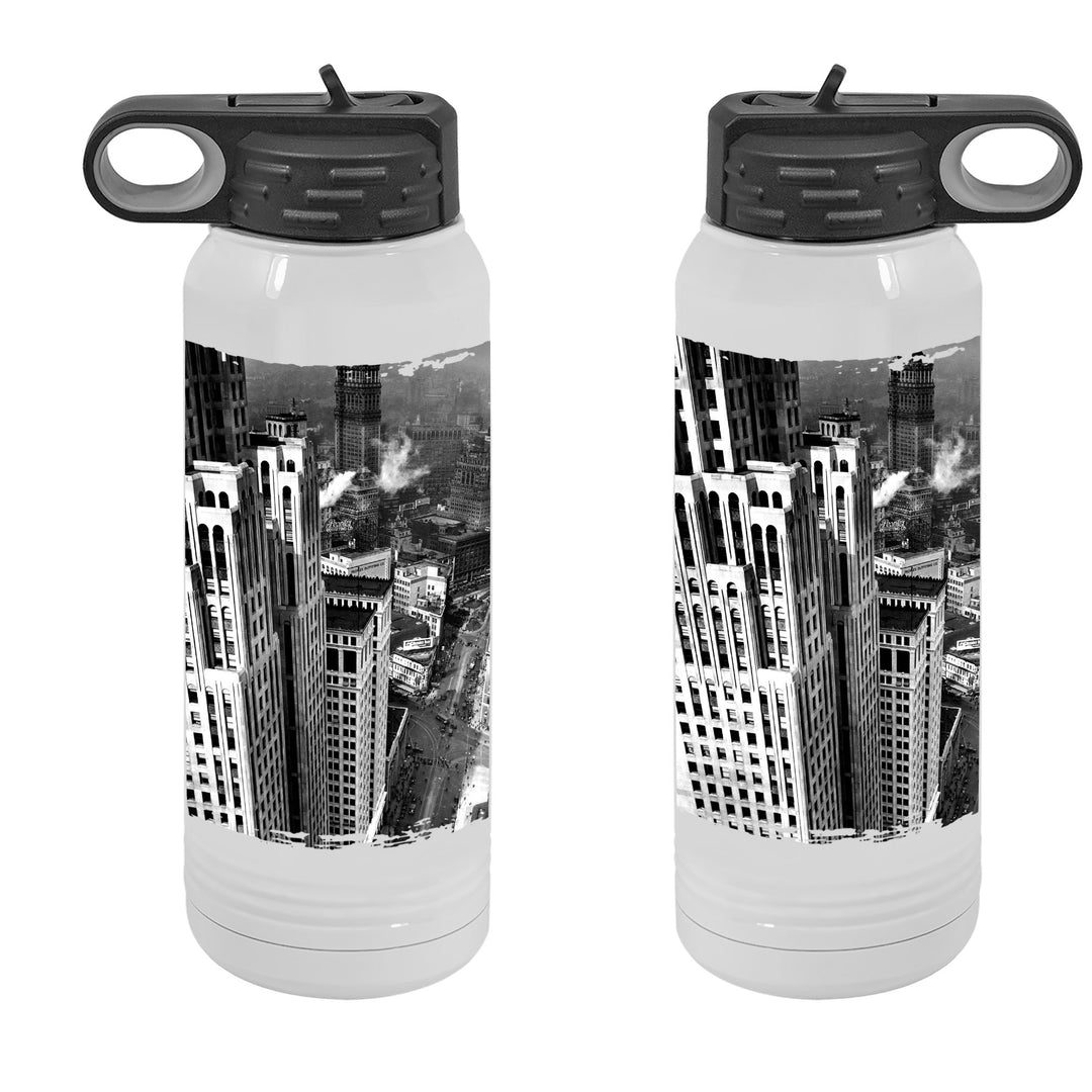 WATER BOTTLE 30oz - DETROIT AERIAL SKYLINE VIEW