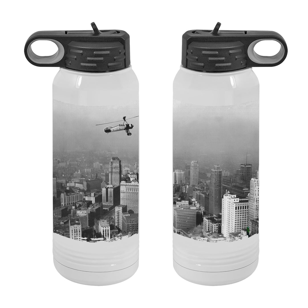 WATER BOTTLE 30oz - AERIAL VIEW OF DETROIT SKYLINE