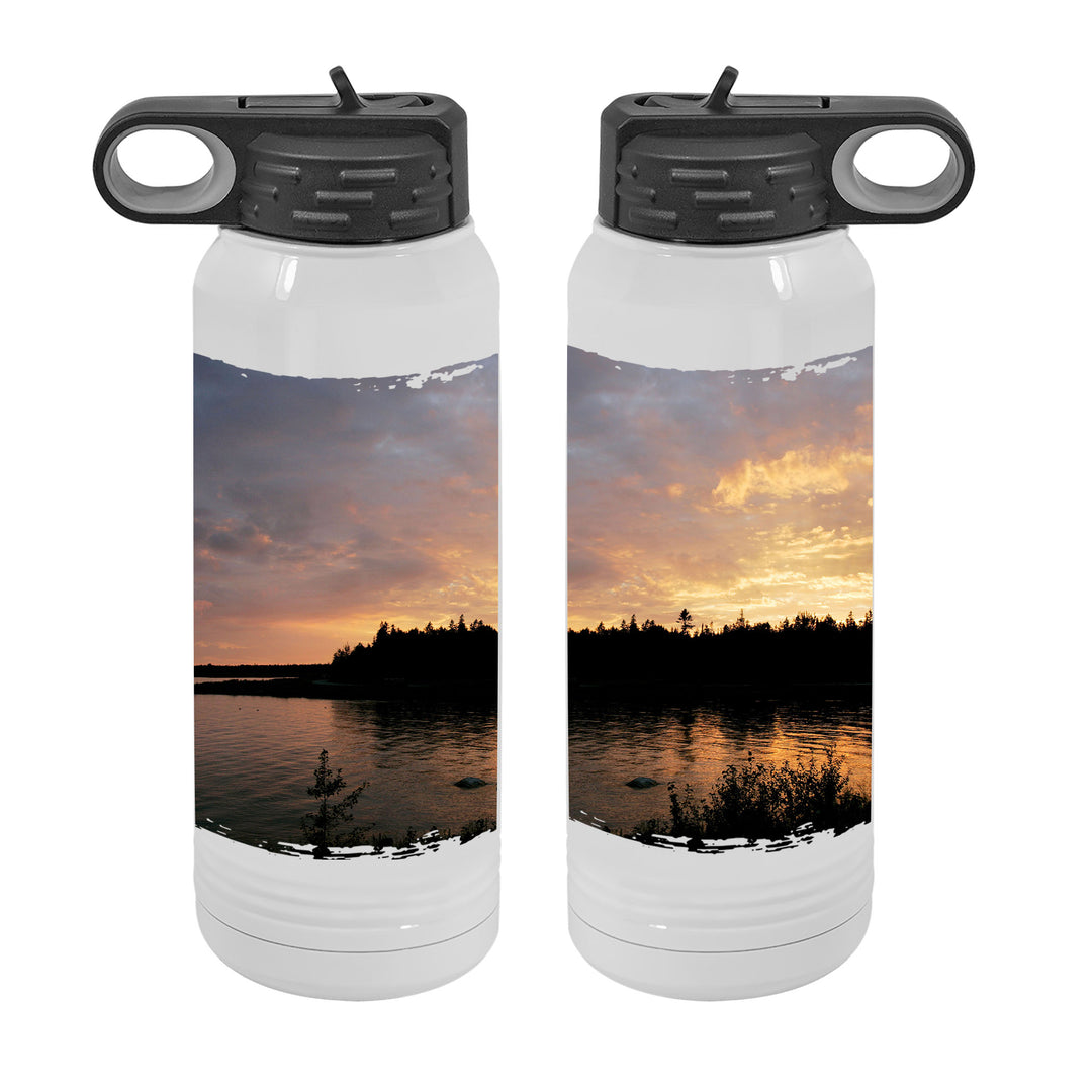 WATER BOTTLE 30oz - MICHIGAN STRAITS OF MACKINAC SUNSET