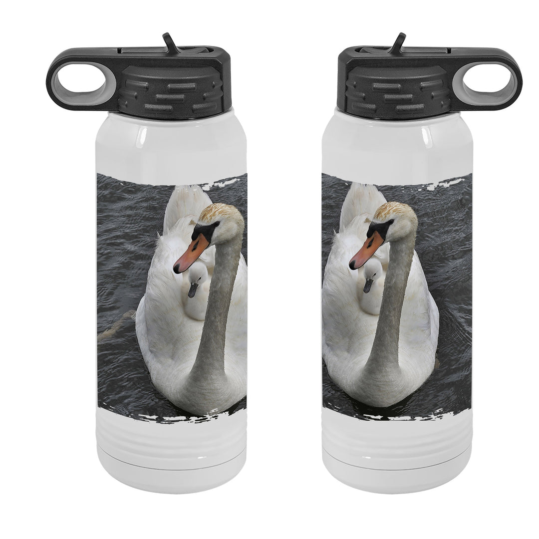 WATER BOTTLE 30oz - MICHIGAN SWAN WITH CYGNET