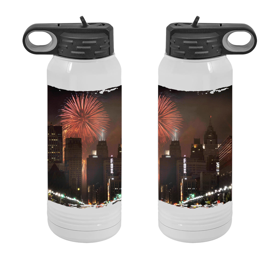 WATER BOTTLE 30oz - DETROIT WOODWARD AVE FIREWORKS