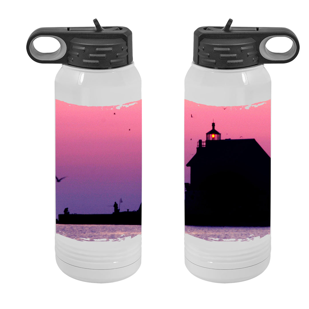 WATER BOTTLE 30oz - MICHIGAN STURGEON BAY LIGHTHOUSE