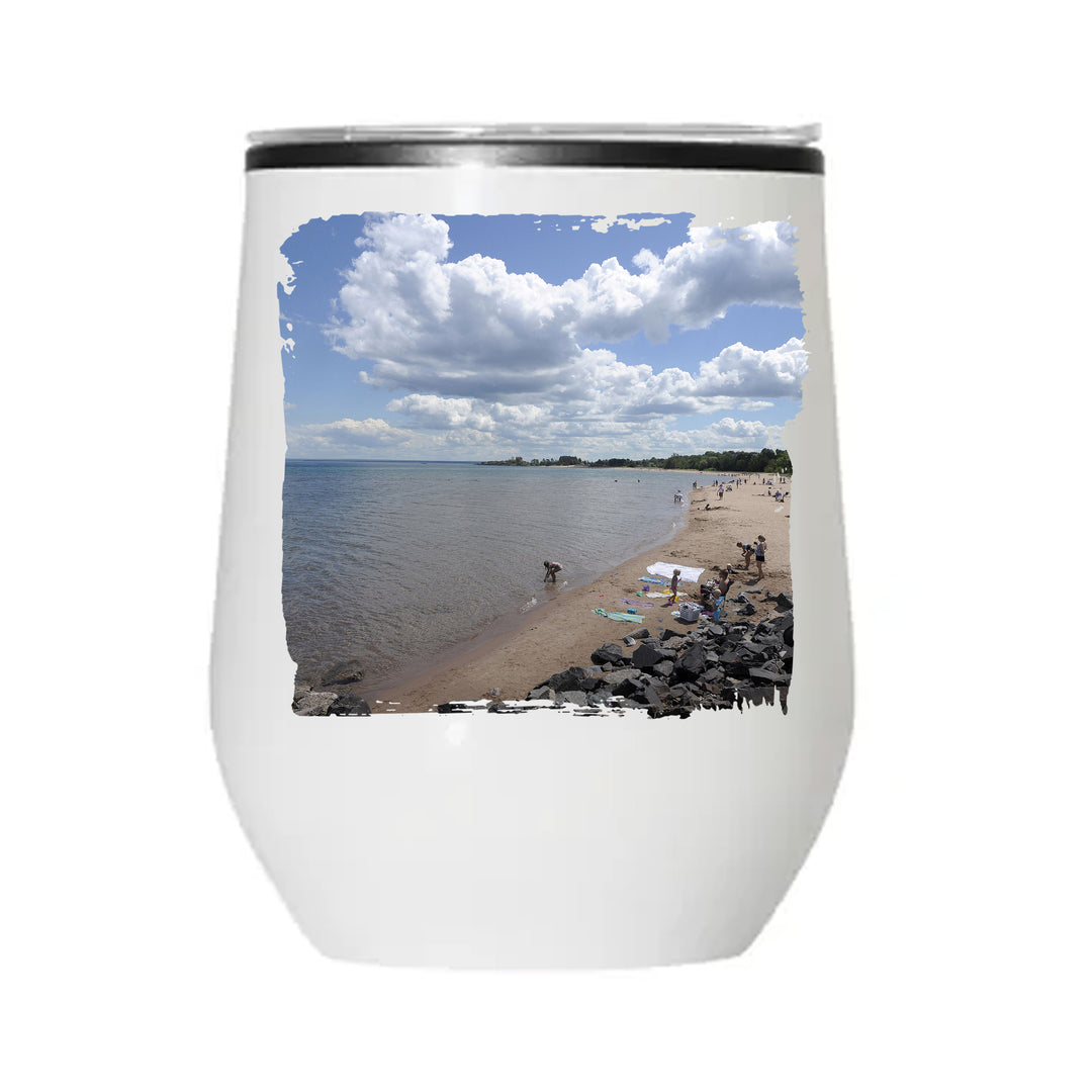 WINE TUMBLER 12oz - MARQUETTE MICHIGAN PICNIC ROCKS