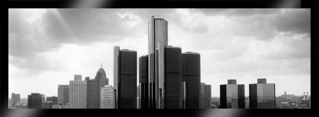 Framed Canvas- Detroit Skyline- GM Renaissance Center