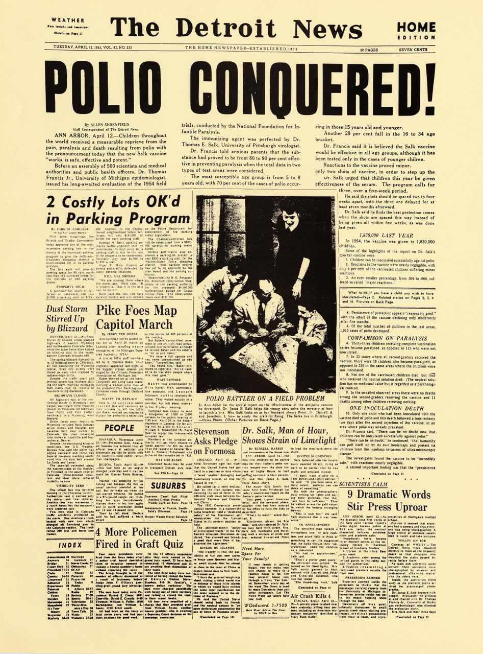 Front Pages- Polio Conquered