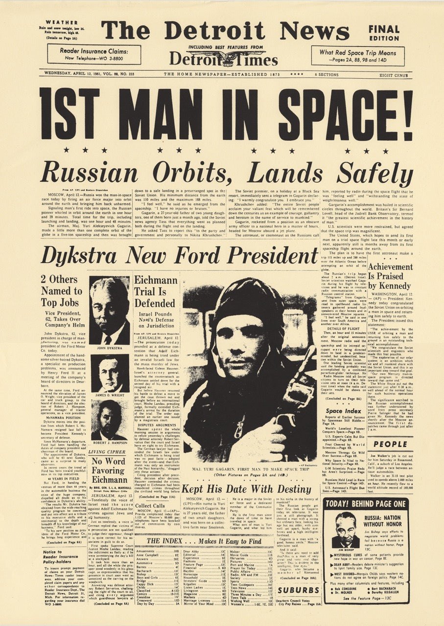 Front Pages- First Man In Space