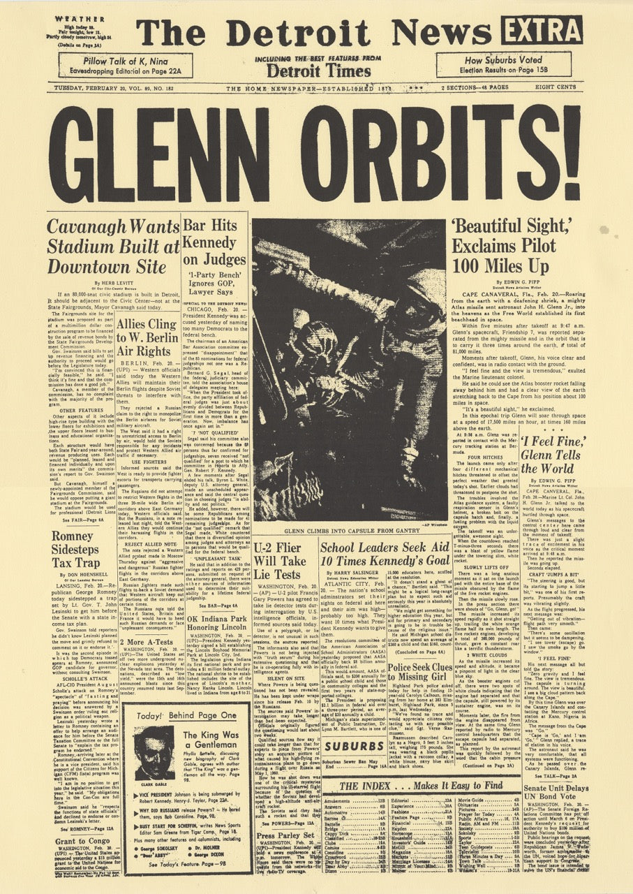 Front Pages- Glenn Orbits