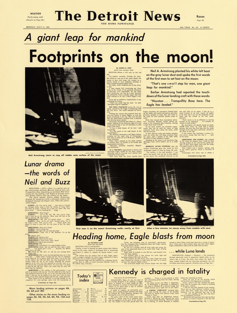 Front Pages- Footprints On The Moon