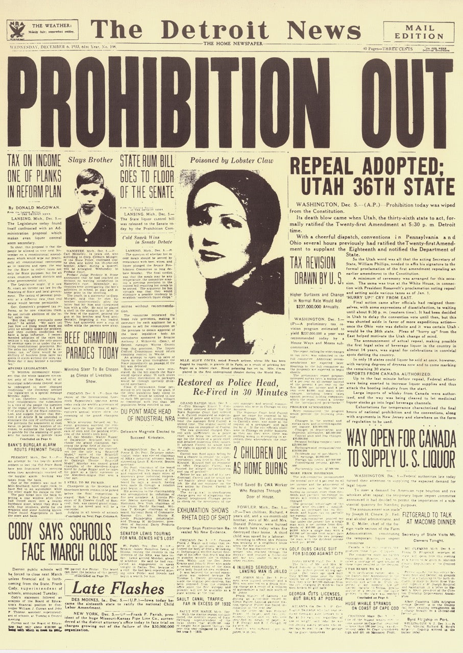 Front Pages- Prohibition Out