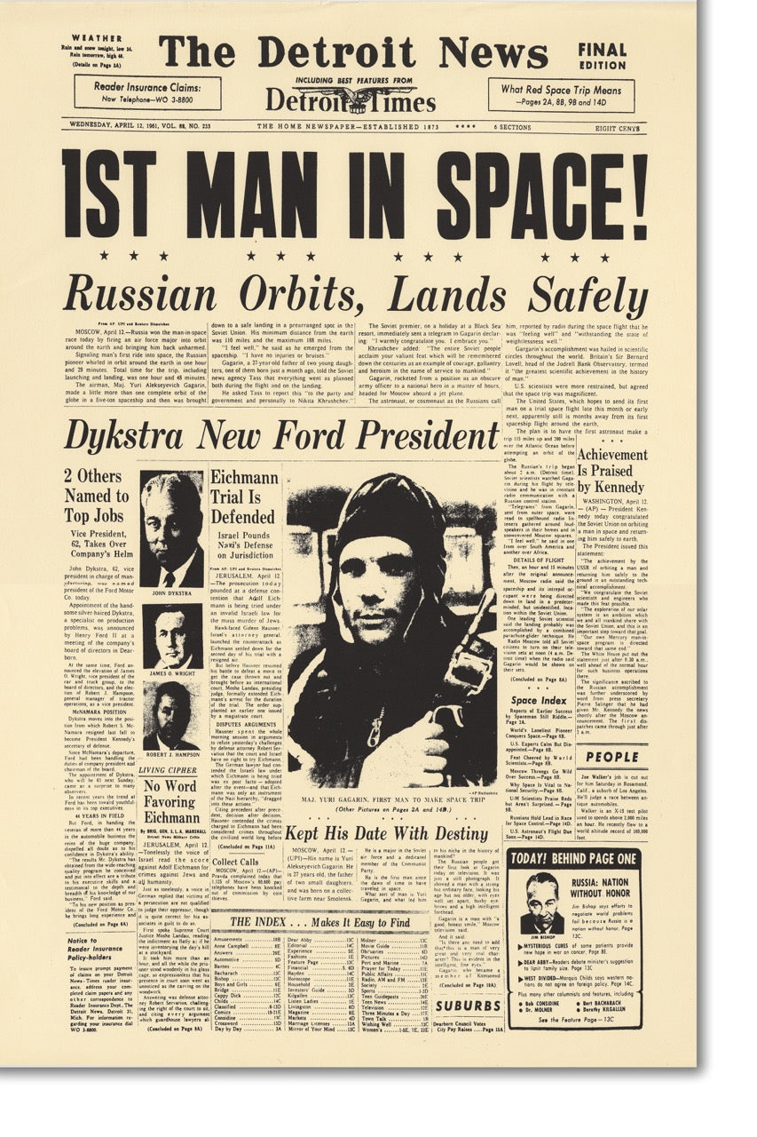 CANVAS Front Pages- First Man In Space