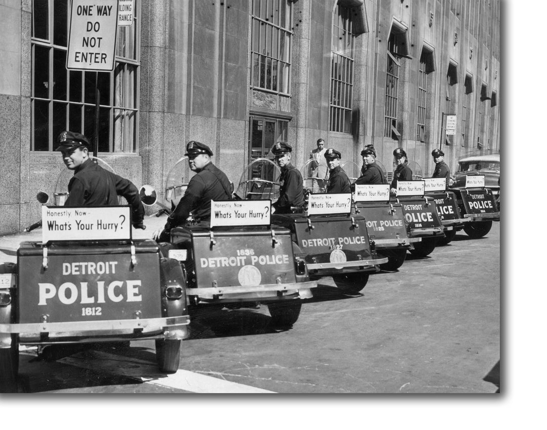 CANVAS PRINTS - DETROIT POLICE DEPARTMENT ON MOTORCYCLES