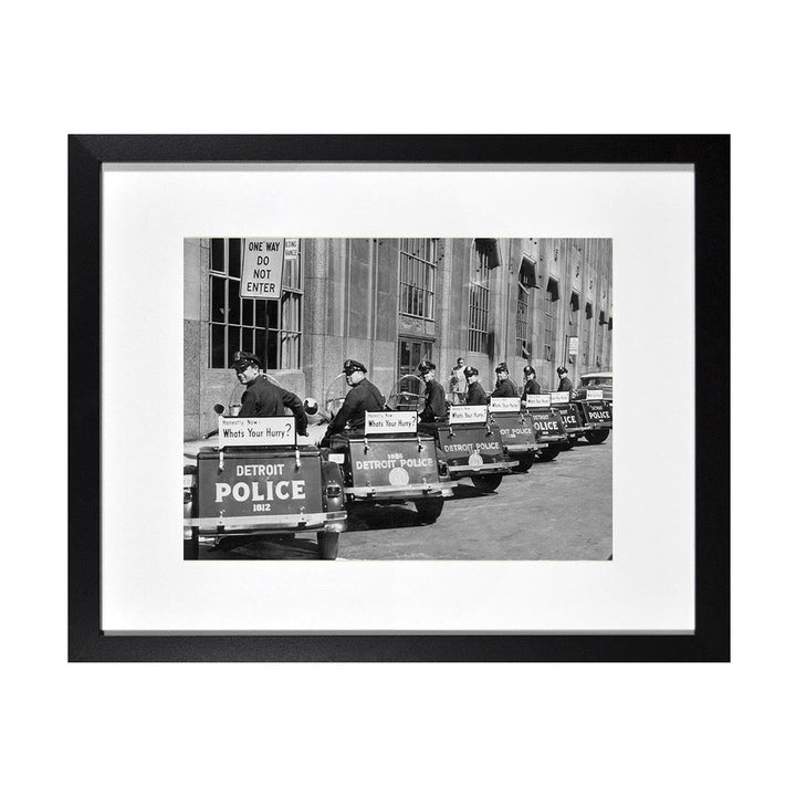 Framed Print Photos - DETROIT POLICE DEPARTMENT ON MOTORCYCLES