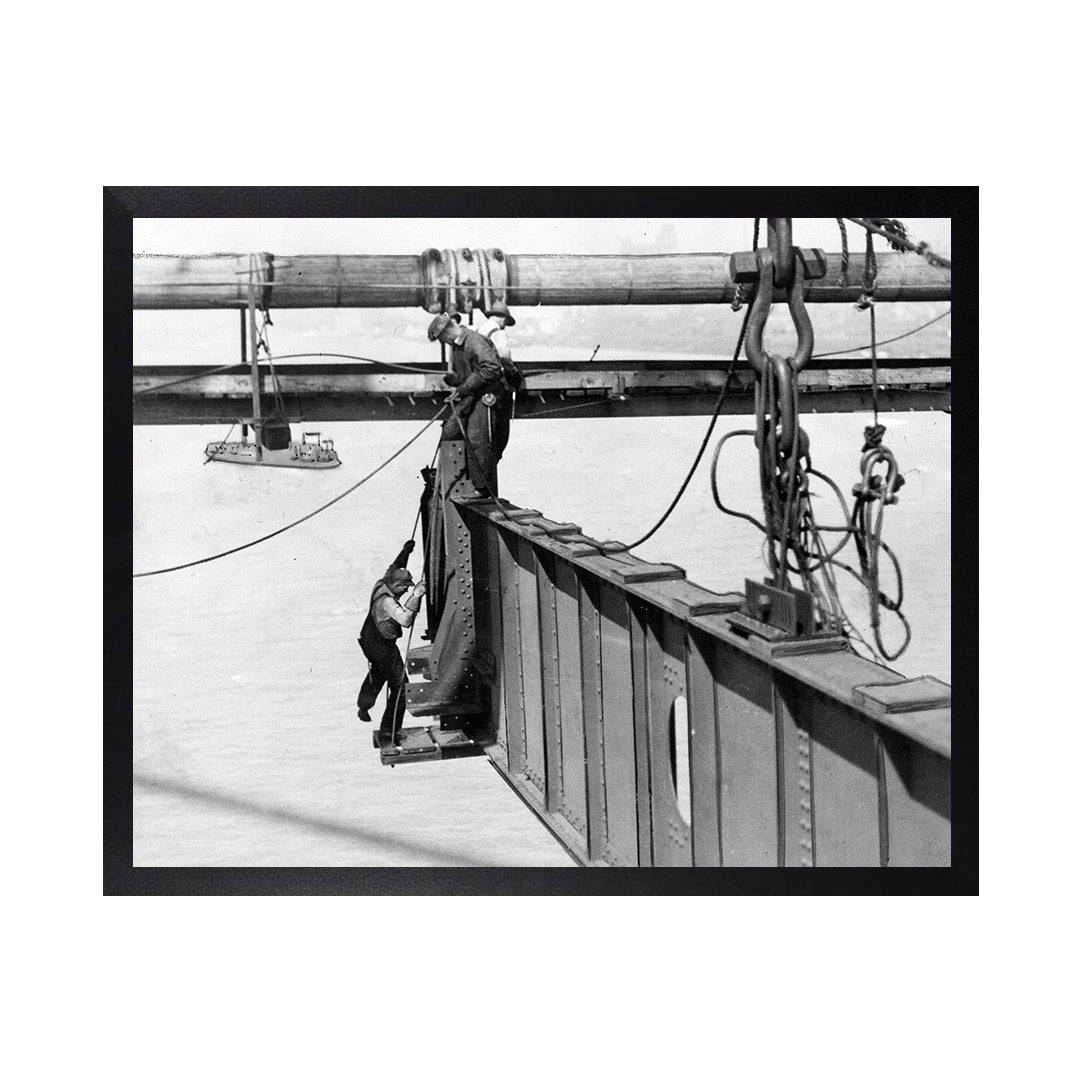 Framed Canvas Photos- AMBASSADOR BRIDGE CONSTRUCTION 1929