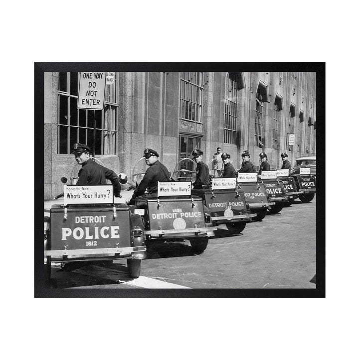 Framed Canvas Photos - DETROIT POLICE DEPARTMENT ON MOTORCYCLES